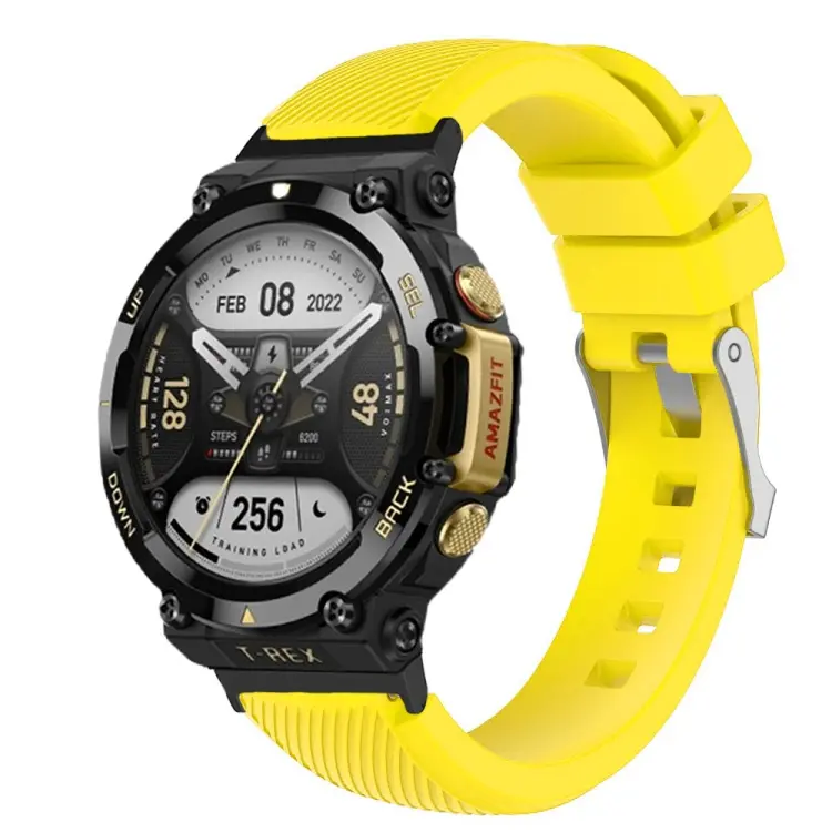 For Amazfit T-Rex 2 Twill Silicone Watch Band(Yellow)