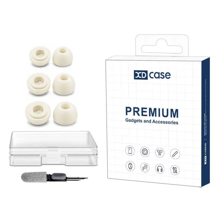 For Anker Soundcore Liberty 4 / 4 NC XDcase 3 Pairs Replacement Silicone Ear Tips Kit, S/M/L Size, Cleaning Brush Color Random(Beige)