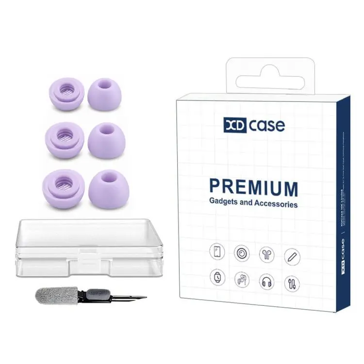 For Anker Soundcore Liberty 4 / 4 NC XDcase 3 Pairs Replacement Silicone Ear Tips Kit, S/M/L Size, Cleaning Brush Color Random(Purple)
