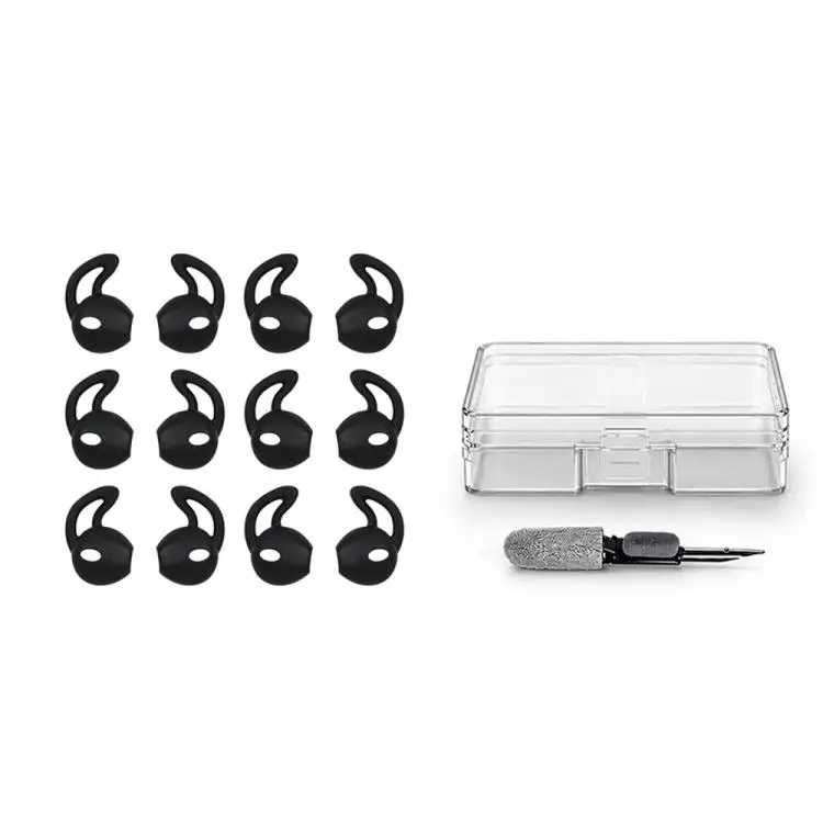 For Apple EarPods XDcase 6 Pairs Silicone Anti-slip Sports Ear Covers Kit, Cleaning Brush Color Random(Black)