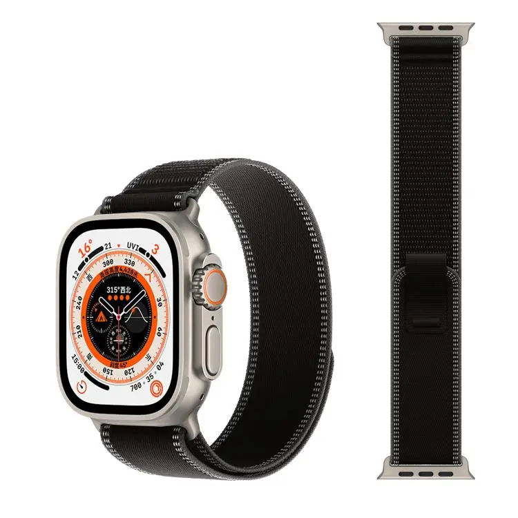 For Apple Watch 38 / 40 / 41 / S11 42mm xDfind Adjustable Hook And Loop Fastener Reflective Nylon Loop Watch Band(Black)