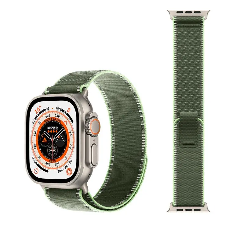 For Apple Watch 38 / 40 / 41 / S11 42mm xDfind Adjustable Hook And Loop Fastener Reflective Nylon Loop Watch Band(Green)