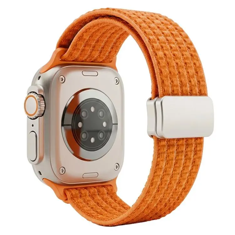 For Apple Watch 38 / 40 / 41 / S11 42mm xDfind Magnetic Buckle Nylon Woven Watch Band(Orange)