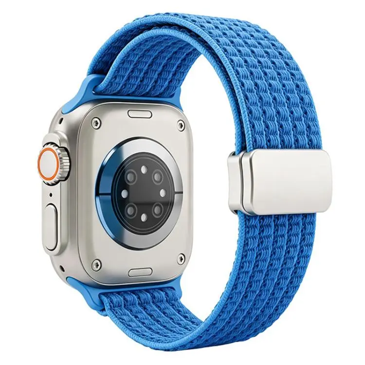 For Apple Watch 38 / 40 / 41 / S11 42mm xDfind Magnetic Buckle Nylon Woven Watch Band(Sky Blue)