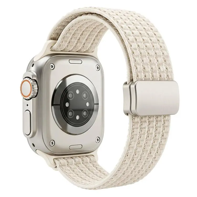 For Apple Watch 38 / 40 / 41 / S11 42mm xDfind Magnetic Buckle Nylon Woven Watch Band(Starlight)