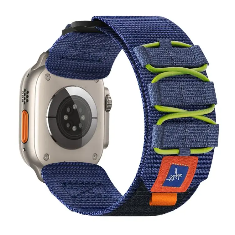 For Apple Watch 42 / 44 / 45 / 46 / 49mm xDfind Sport Nylon Hook And Loop Fastener Watch Band(Navy Blue)