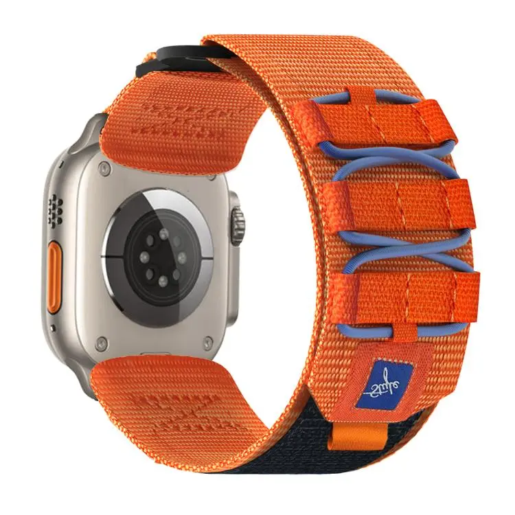 For Apple Watch 42 / 44 / 45 / 46 / 49mm xDfind Sport Nylon Hook And Loop Fastener Watch Band(Orange)