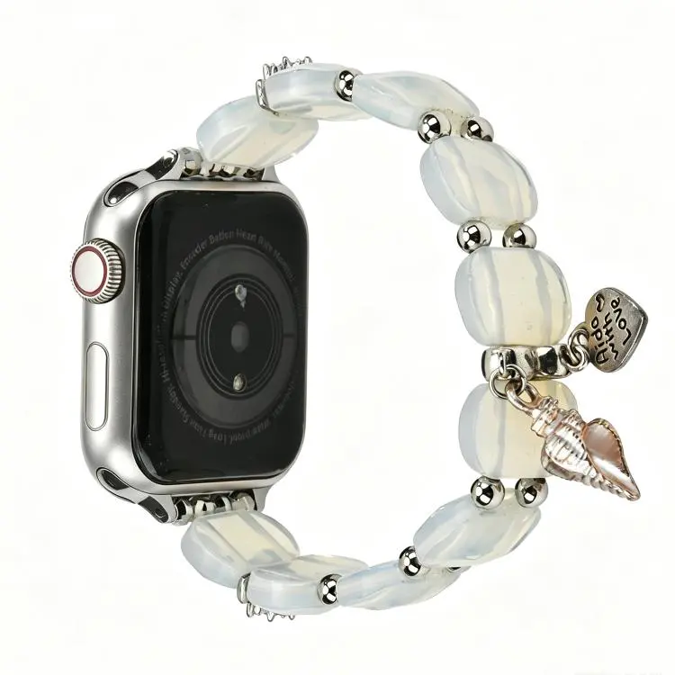 For Apple Watch 46mm / 49mm / 45mm / 44mm Cross Rhinestone Chain Crystal Watch Band(White)