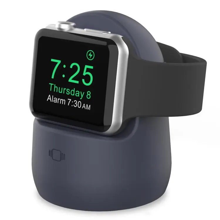 For Apple Watch AhaStyle PT63  Silicone Charging Storage Stand Mini Charging Base, Without Charger(Dark Blue)