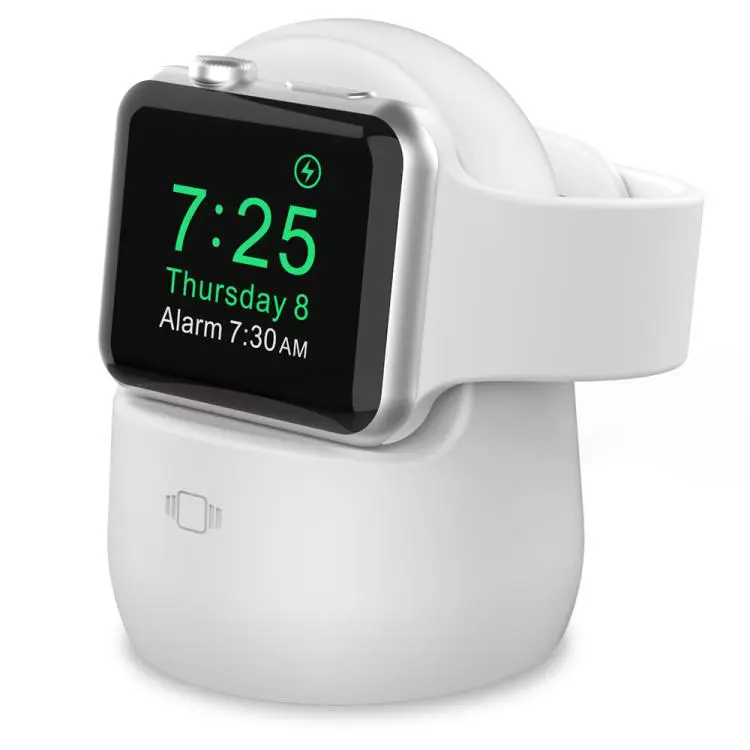 For Apple Watch AhaStyle PT63  Silicone Charging Storage Stand Mini Charging Base, Without Charger(White)