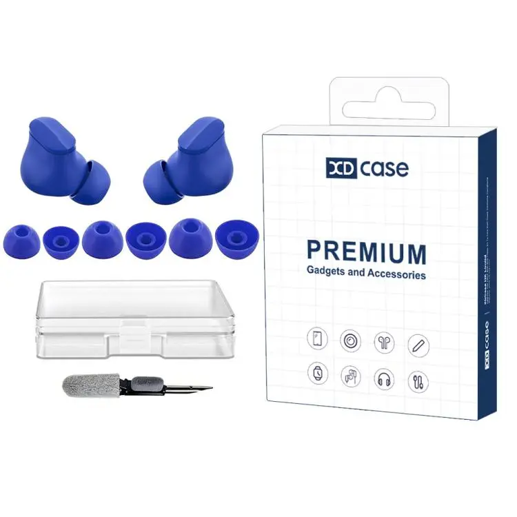 For Beats Studio Buds XDcase 3 Pairs Replacement Silicone Ear Tips Kit, S/M/L Size, Cleaning Brush Color Random(Blue)