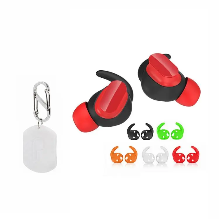 For Beats Studio Buds XDcase 5 Pairs Silicone Anti-slip Sports Ear Covers with Storage Case & Carabine(5-Color Mix)