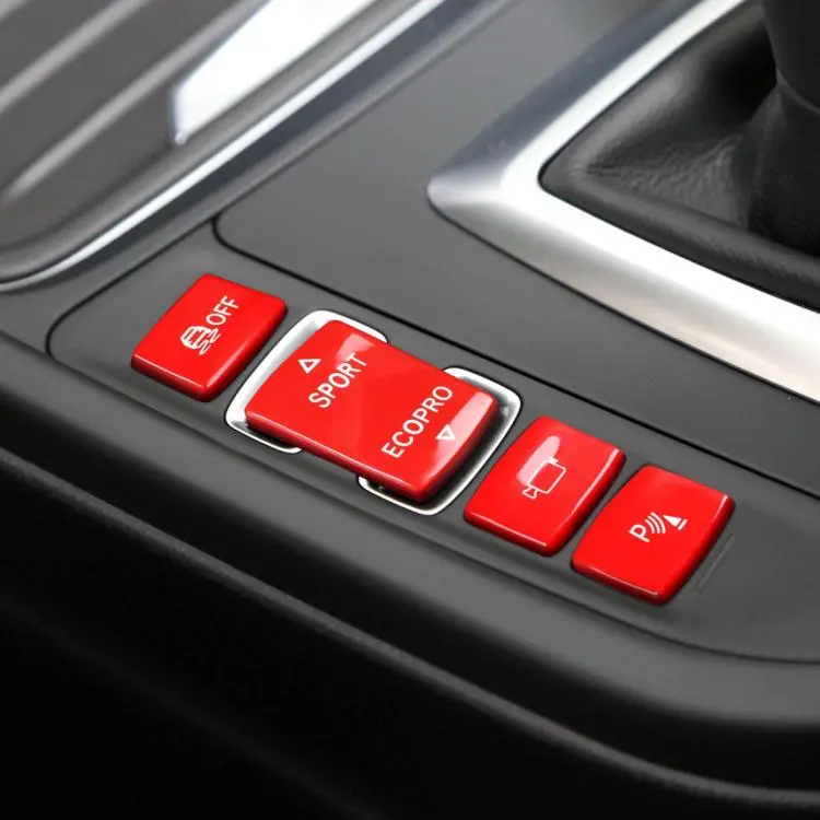 For BMW 1234 Series F Chassis 4pcs /Set Gear Shift Panoramic Camera Reversing Radar Switch Buttons(Red)