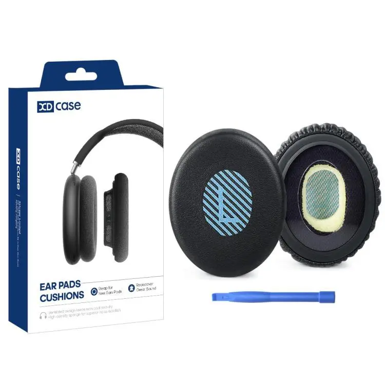 For Bose OE2 / OE2i XDcase 1 Pair Protein Leather Headset Replacement Ear Pads with Prying Tool(Black Blue)