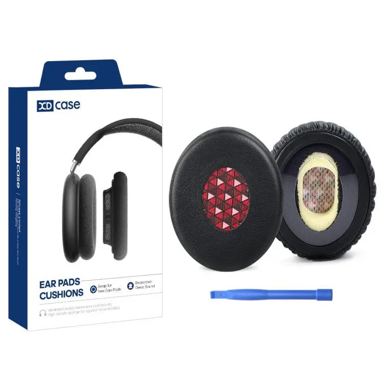 For Bose OE2 / OE2i XDcase 1 Pair Protein Leather Headset Replacement Ear Pads with Prying Tool(Black Red)