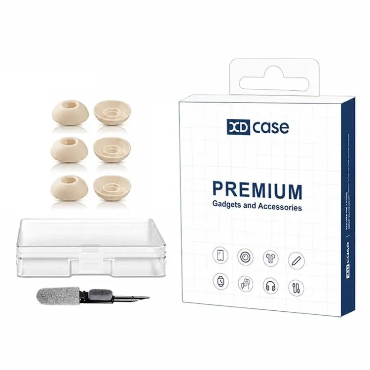 For Bose QC Earbuds II / Ultra / Sport XDcase 3 Pairs Replacement Silicone Ear Tips Kit, S/M/L Size, Cleaning Brush Color Random(Beige)