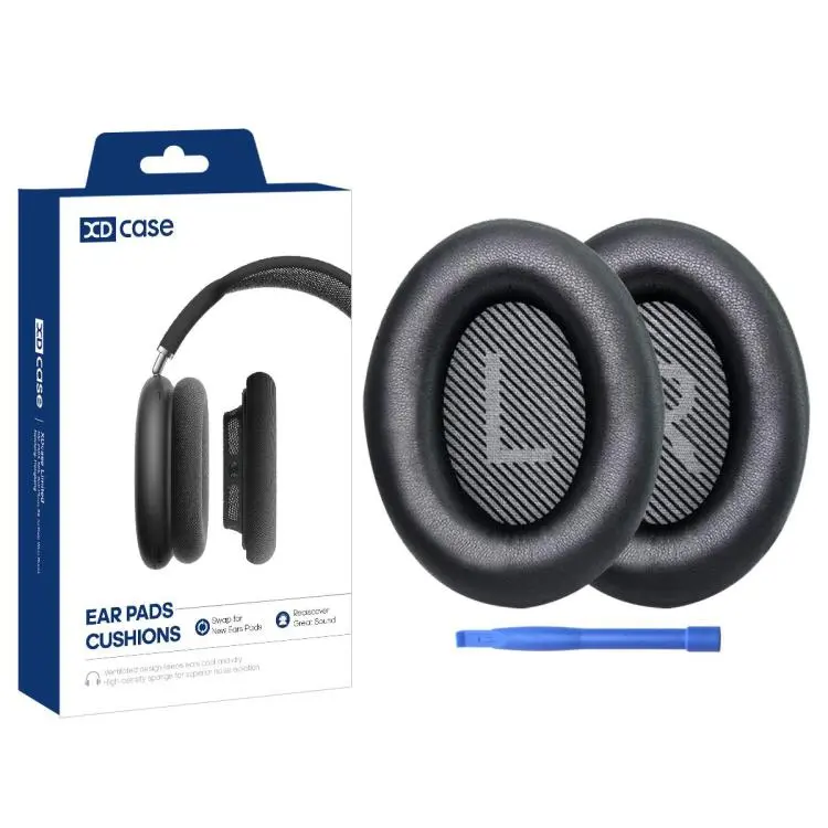 For Bose QC15 / QC25 / AE2 XDcase 1 Pair Protein Leather Headset Replacement Ear Pads with Prying Tool(Black)