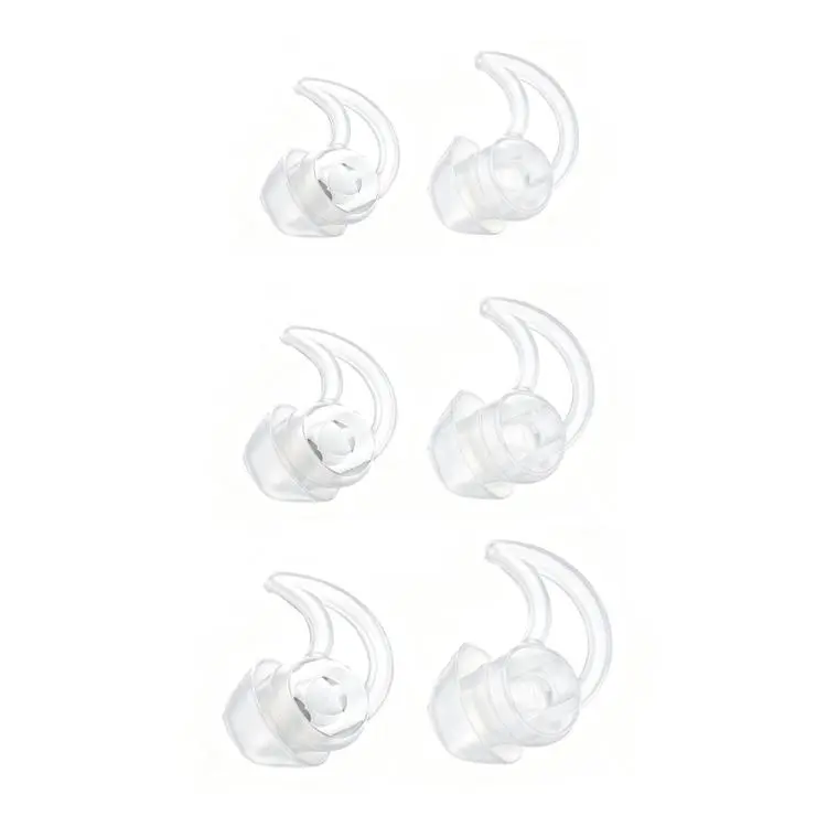 For BOSE QC30 / QC20 / QC20i XDcase 3 Pairs Replacement Silicone Ear Tips with Wing, S/M/L Size(Transparent White)