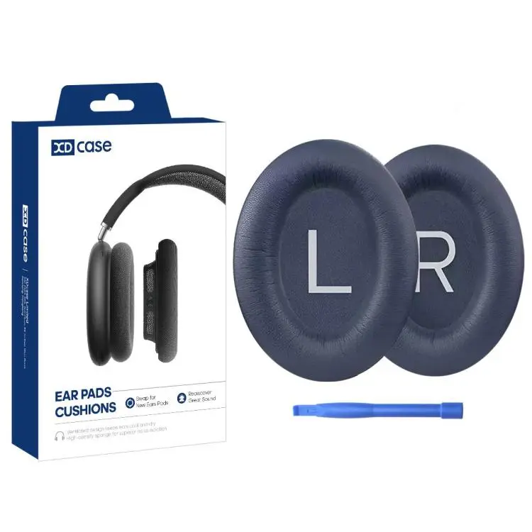 For Bose QC45 / QCSE XDcase 1 Pair Protein Leather Headset Replacement Ear Pads with Prying Tool(Dark Blue)