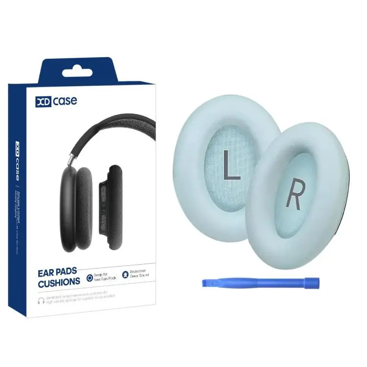 For Bose QC45 / QCSE XDcase 1 Pair Protein Leather Headset Replacement Ear Pads with Prying Tool(Light Blue)