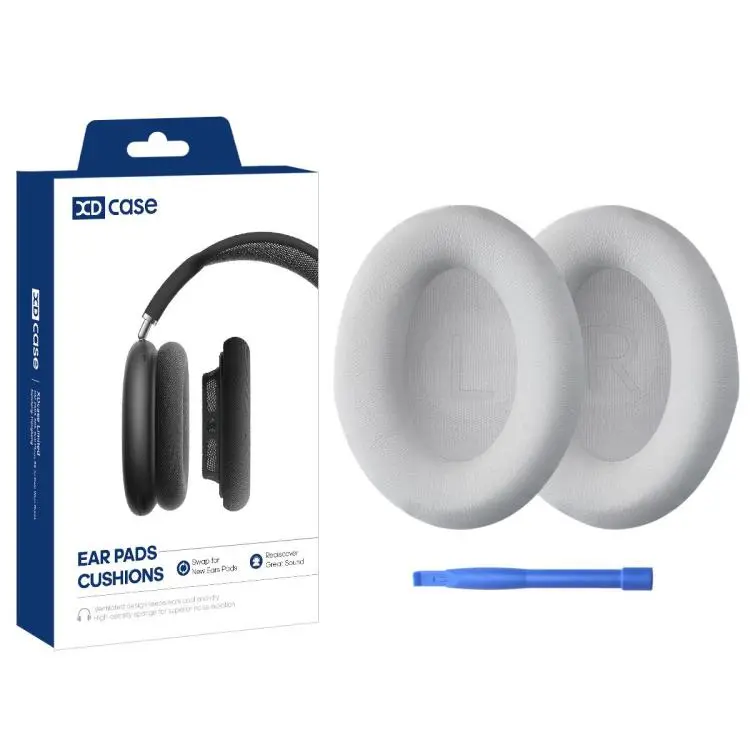 For Bose QC45 / QCSE XDcase 1 Pair Protein Leather Headset Replacement Ear Pads with Prying Tool(White)