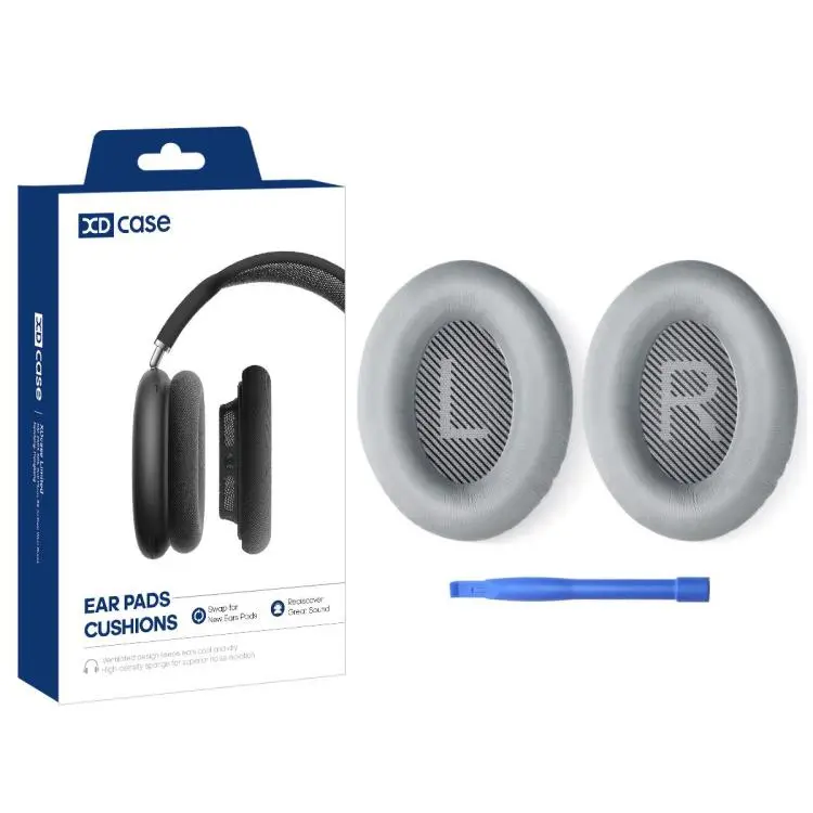 For Bose QuietComfort 35 / 35 II / QC35 / QC35 II XDcase 1 Pair Protein Leather Headset Replacement Ear Pads with Prying Tool(Grey)