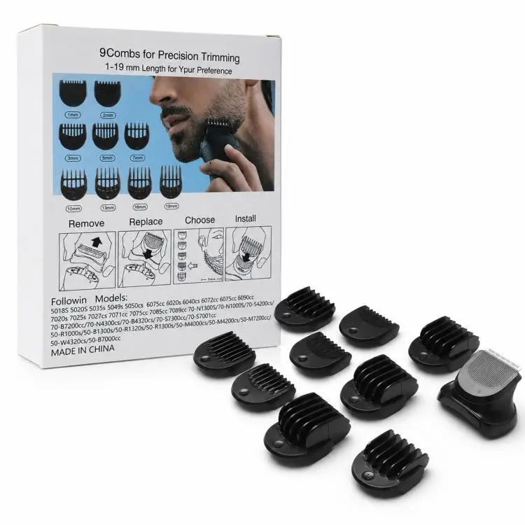 For Braun Series 5 / 6 / 7 Trimmer Head Shaver Attachment With 9 Guide Combs 1-19 Mm