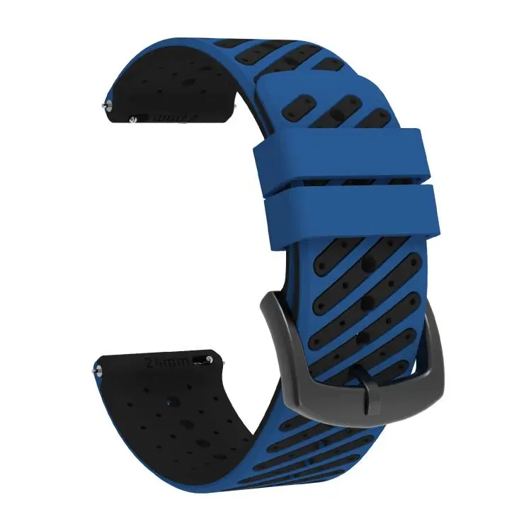 For COROS APEX 4 46mm / TicWatch Pro 5 Twill Texture Breathable Two Color Silicone Watch Band(Dark Blue Black)