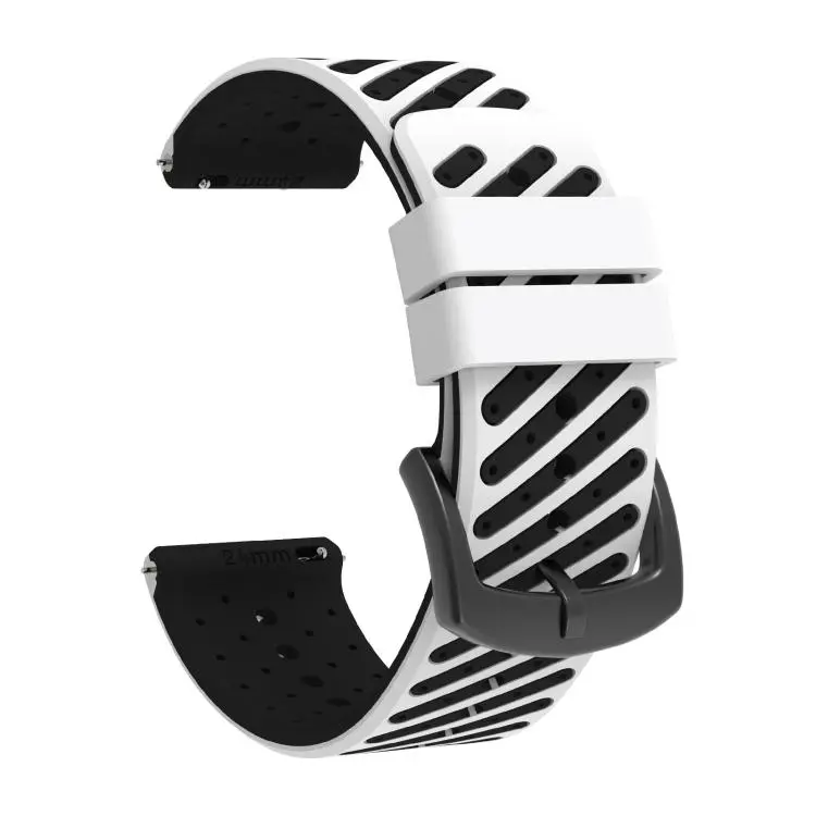 For COROS APEX 4 46mm / TicWatch Pro 5 Twill Texture Breathable Two Color Silicone Watch Band(White Black)