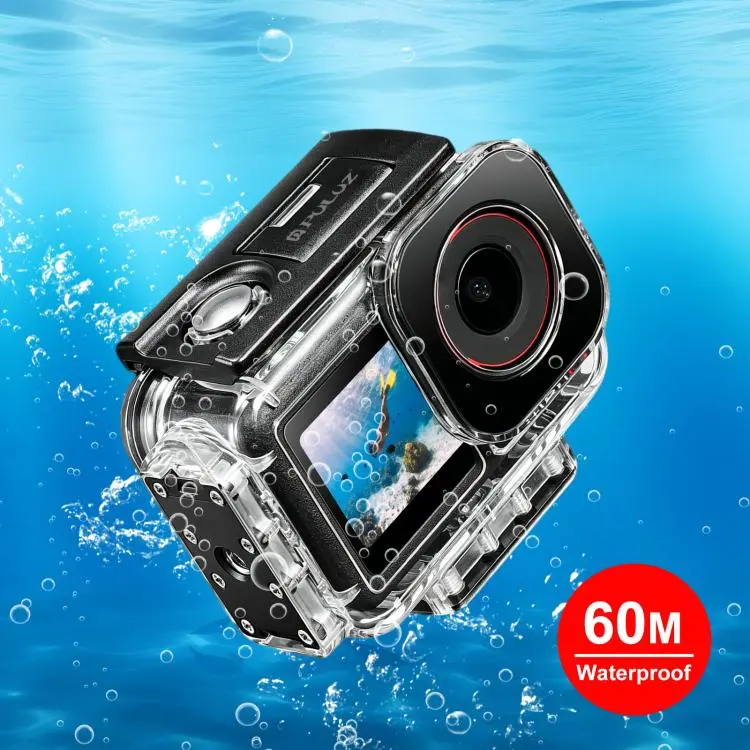 For DJI Action 5 Pro / 4 / 3 PULUZ 60m Waterproof Housing Diving Case Magnetic Quick-release Horizontal-Vertical Cover (Transparent)