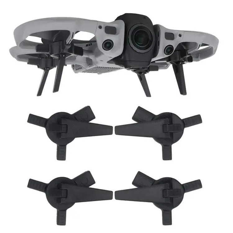 For DJI Avata 360 Foldable Landing Gear Extensions 26mm Height Extender Legs Snap-On Collapsible Chassis Protector(Black)