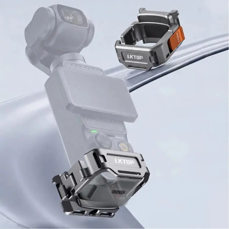 For DJI Osmo Pocket 4 / 3 LKTOP Quick Release Expansion Frame Aluminum Cage with Cold Shoe & Arca Swiss(AC-012)