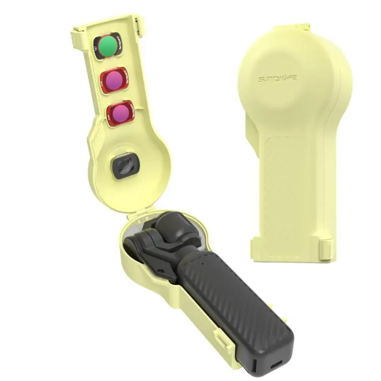 For DJI Osmo Pocket 4 / 3 Sunnylife Bulb-Shaped Protective Cover with Filter Box, Fits Gimbal Clamp(Creamy Yellow)