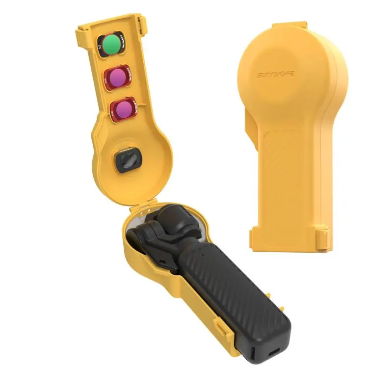 For DJI Osmo Pocket 4 / 3 Sunnylife Bulb-Shaped Protective Cover with Filter Box, Fits Gimbal Clamp(Pumpkin Yellow)