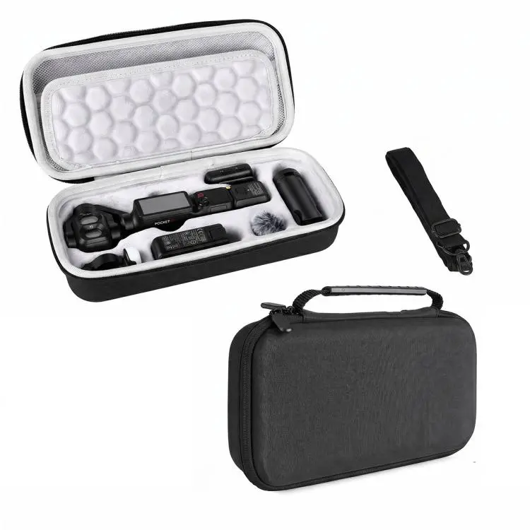 For DJI Osmo Pocket 4P All-In-One Carrying Case Travel Storage Bag With Shoulder Strap(Black)