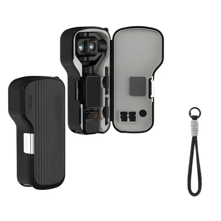 For DJI Osmo Pocket 4P BRDRC Lens Screen Cover Shockproof Case Filter Storage(Black)