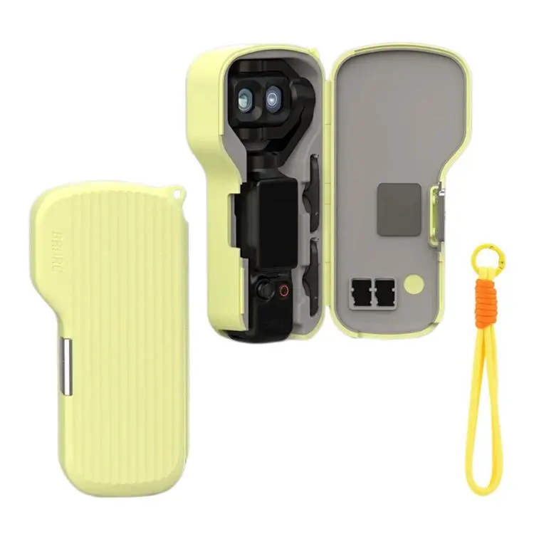 For DJI Osmo Pocket 4P BRDRC Lens Screen Cover Shockproof Case Filter Storage(Yellow)