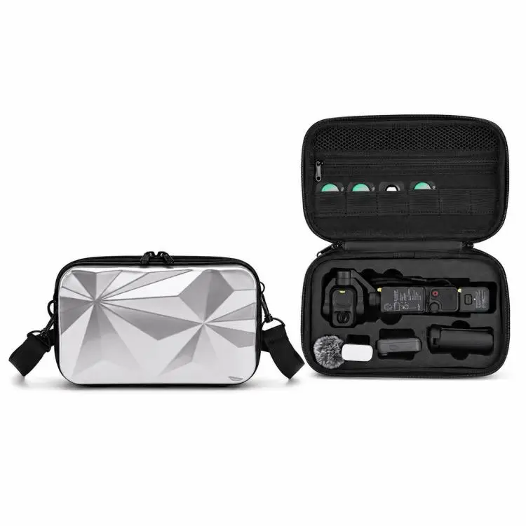 For DJI Osmo Pocket 4P Carrying Case Hard Shell Waterproof Storage Bag With Strap(Silver)