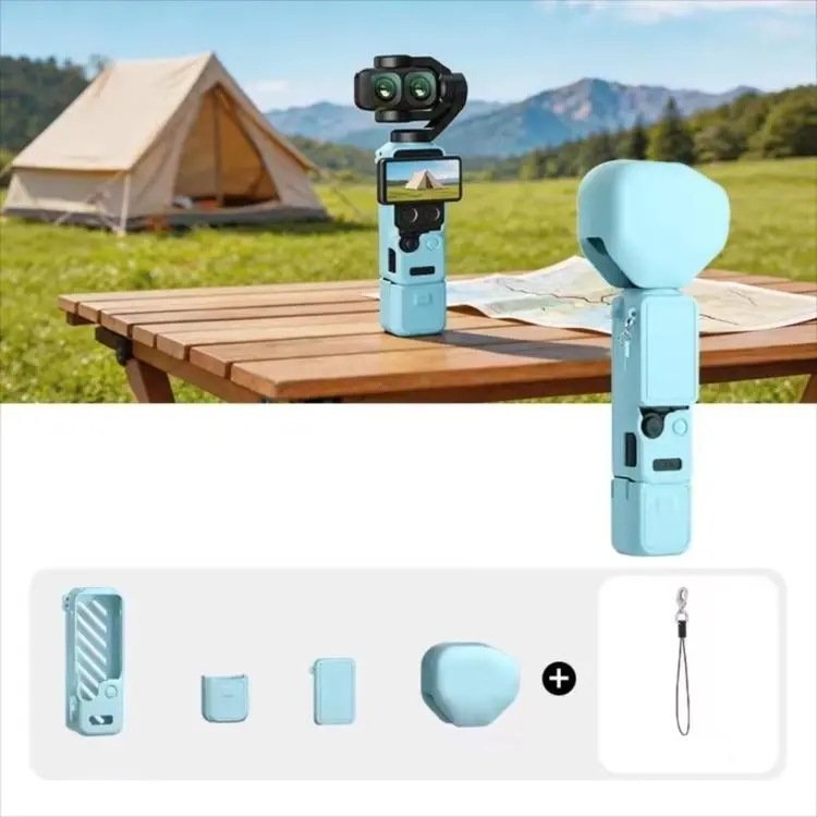 For DJI Osmo Pocket 4P CYNOVA Silicone Protective Case Screen Body Protective Cover(Blue)