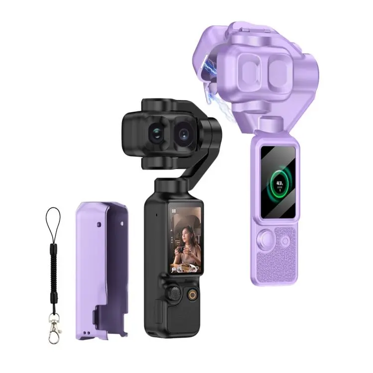For DJI Osmo Pocket 4P GKK Gimbal Cover Camera Protector Screen Body Magnetic Full Cover(Purple)