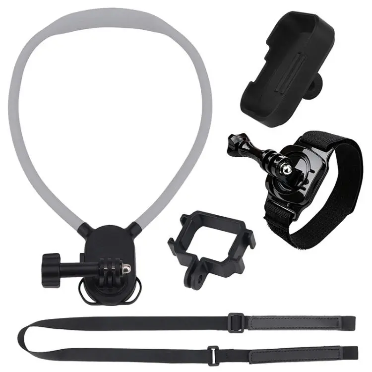 For DJI Osmo Pocket 4P Lazy Neck Bracket POV View Mount(Neck Mount & Strap & Wrist Strap Set)