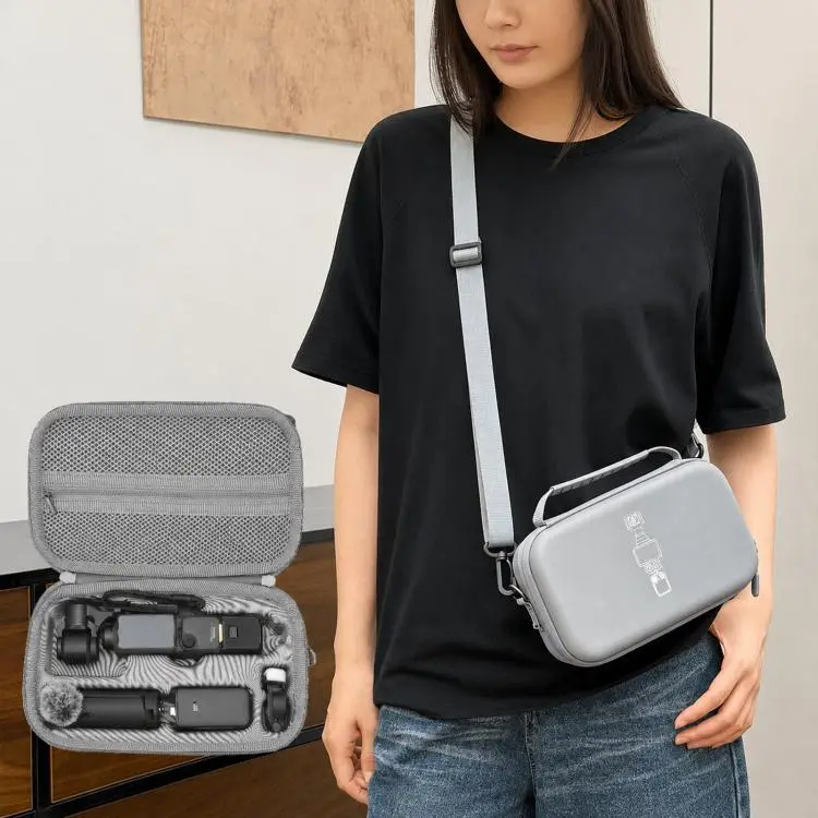 For DJI Osmo Pocket 4P / Pocket 4 Carrying Case Shoulder Bag Accessory Organizer(Grey)