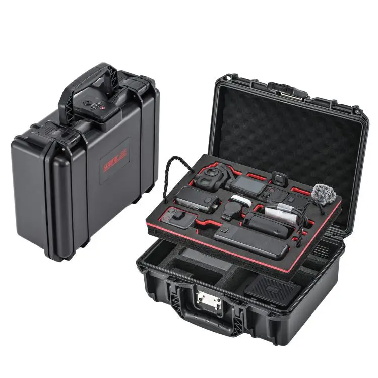 For DJI Osmo Pocket 4P STARTRC TSA Combination Lock Waterproof Dual-layer Suitcase Storage Box (Black)
