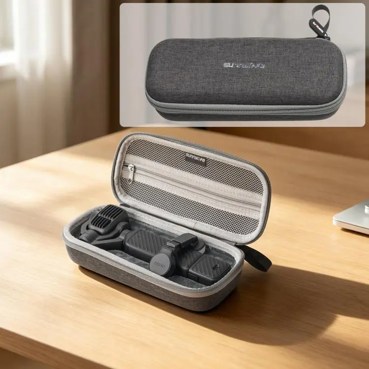 For DJI Osmo Pocket 4P Sunnylife Mini Carrying Case Handbag Portable Travel Case Protective Organizer Standard Combo Bags (Dark Gray)