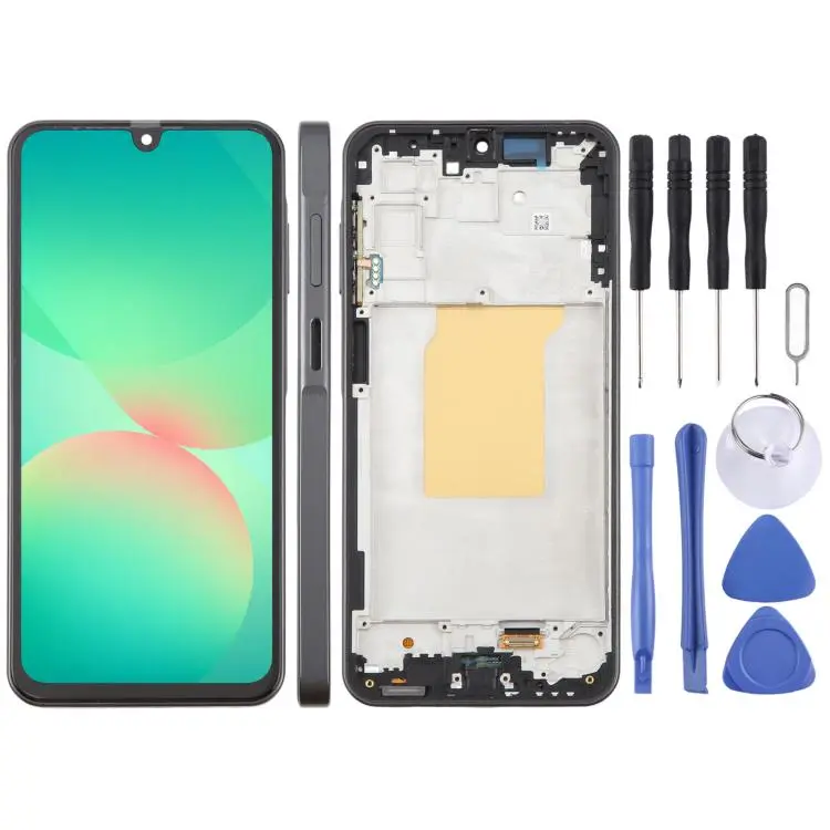For Galaxy A26 SM-A266B incell LCD Screen Digitizer Full Assembly with Frame (Black)