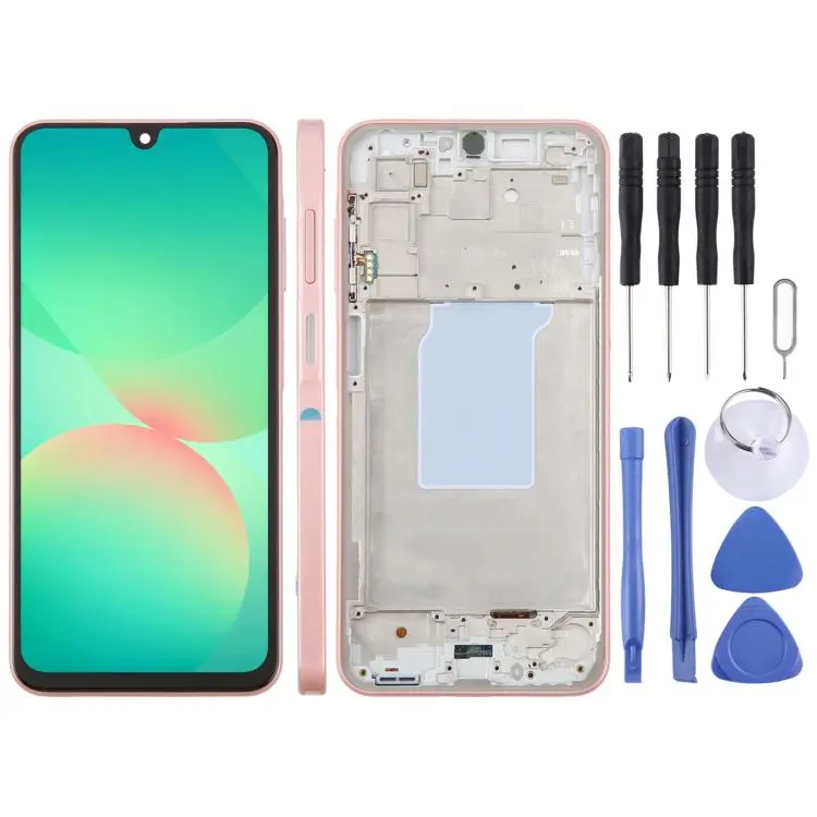 For Galaxy A26 SM-A266B incell LCD Screen Digitizer Full Assembly with Frame (Pink)