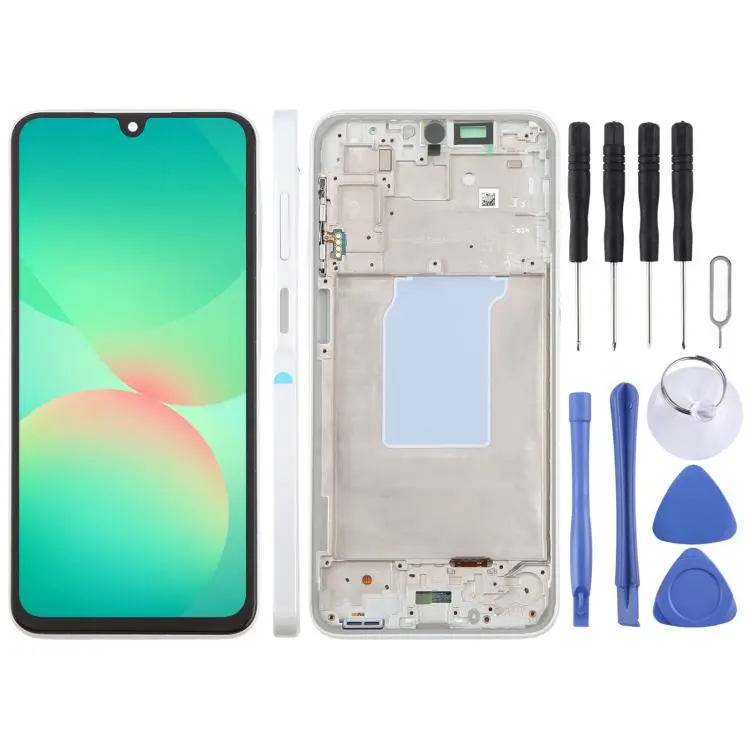 For Galaxy A26 SM-A266B incell LCD Screen Digitizer Full Assembly with Frame (Silver)