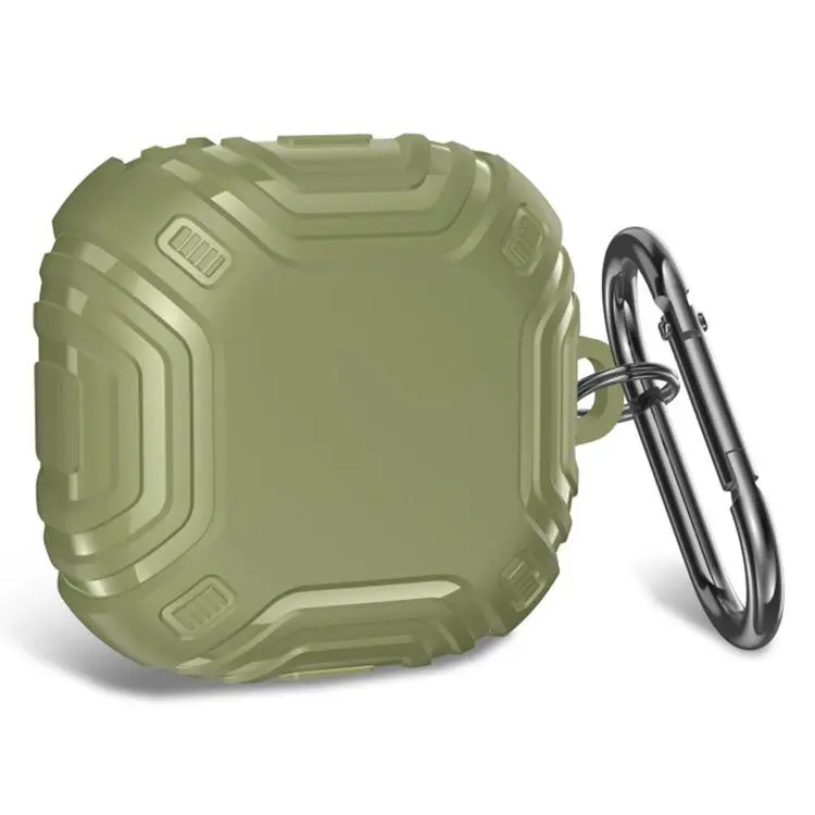 For Galaxy Buds Live / Pro / 2 / 2 Pro / FE / Core Extraordinary Frosted Anti Drop TPU Earphone Cover with Metal Buckle(Army Green)