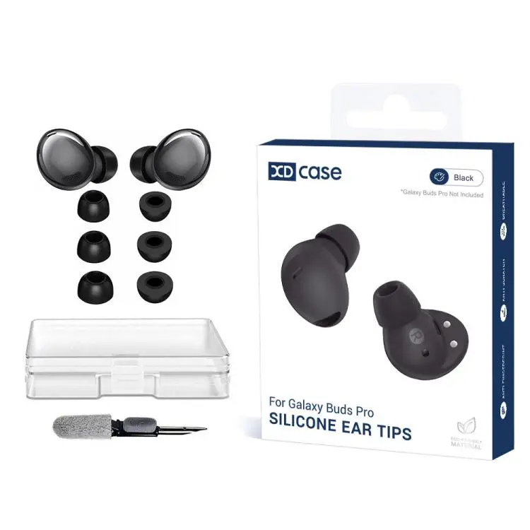 For Galaxy Buds Pro / R190 XDcase 3 Pairs Replacement Memory Foam Ear Tips Kit, S/M/L Size, Cleaning Brush Color Random(Black)