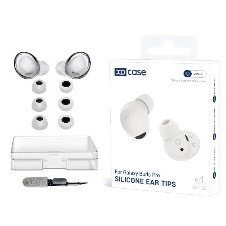 For Galaxy Buds Pro / R190 XDcase 3 Pairs Replacement Memory Foam Ear Tips Kit, S/M/L Size, Cleaning Brush Color Random(White)
